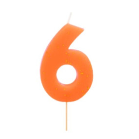 Vela 6 Laranja Flúor